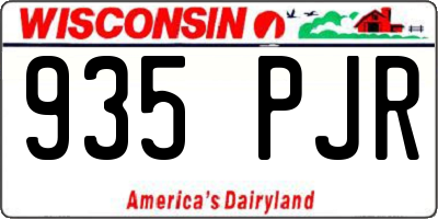 WI license plate 935PJR