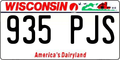 WI license plate 935PJS