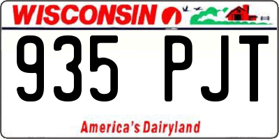 WI license plate 935PJT