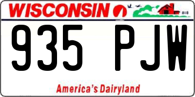 WI license plate 935PJW