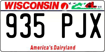 WI license plate 935PJX