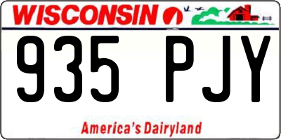 WI license plate 935PJY