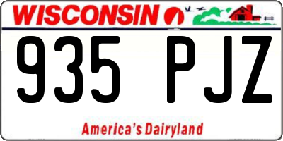 WI license plate 935PJZ
