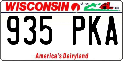 WI license plate 935PKA