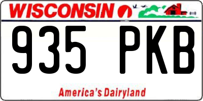 WI license plate 935PKB