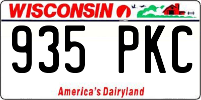 WI license plate 935PKC