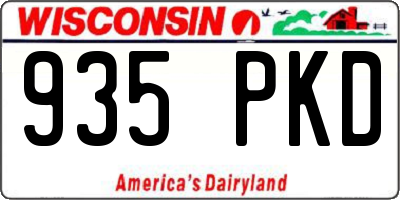 WI license plate 935PKD