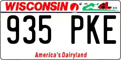 WI license plate 935PKE