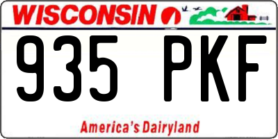 WI license plate 935PKF