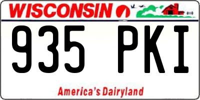 WI license plate 935PKI
