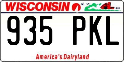 WI license plate 935PKL
