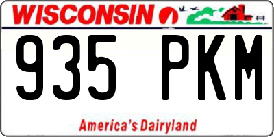 WI license plate 935PKM