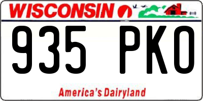 WI license plate 935PKO