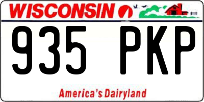 WI license plate 935PKP