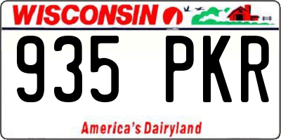 WI license plate 935PKR