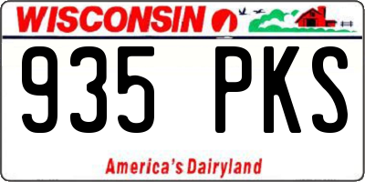 WI license plate 935PKS