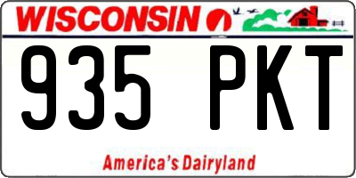 WI license plate 935PKT
