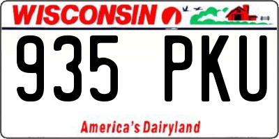 WI license plate 935PKU
