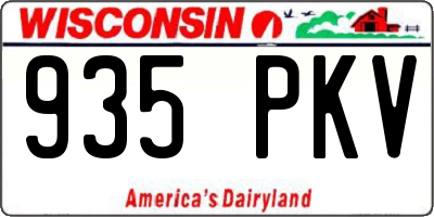 WI license plate 935PKV