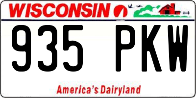 WI license plate 935PKW