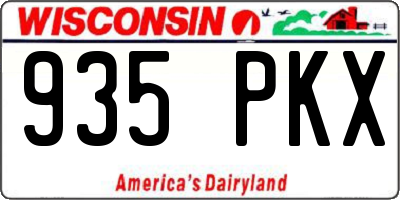 WI license plate 935PKX