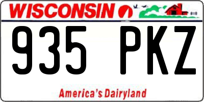 WI license plate 935PKZ