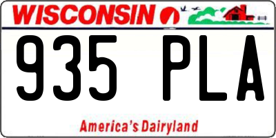 WI license plate 935PLA