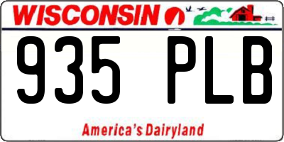 WI license plate 935PLB