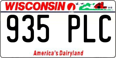 WI license plate 935PLC