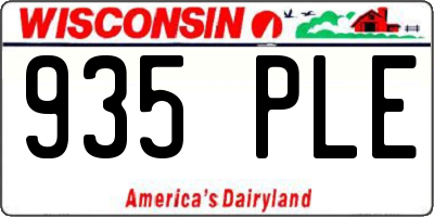 WI license plate 935PLE
