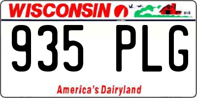 WI license plate 935PLG