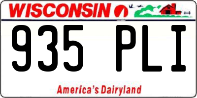 WI license plate 935PLI