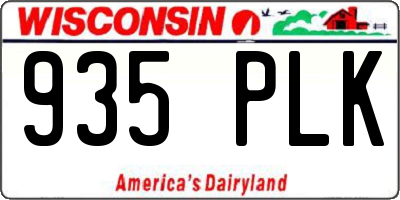 WI license plate 935PLK