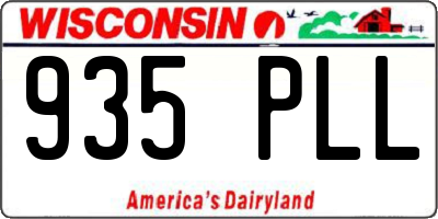 WI license plate 935PLL