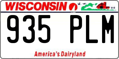 WI license plate 935PLM