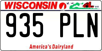 WI license plate 935PLN
