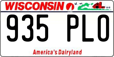 WI license plate 935PLO