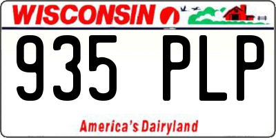 WI license plate 935PLP