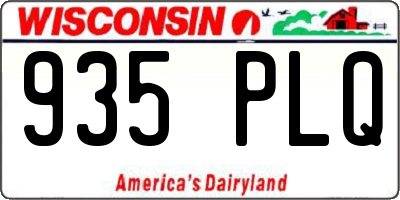 WI license plate 935PLQ