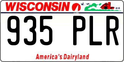 WI license plate 935PLR