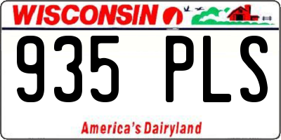 WI license plate 935PLS