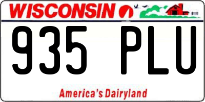 WI license plate 935PLU