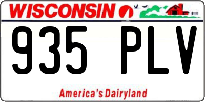 WI license plate 935PLV