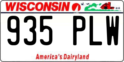 WI license plate 935PLW