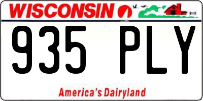 WI license plate 935PLY