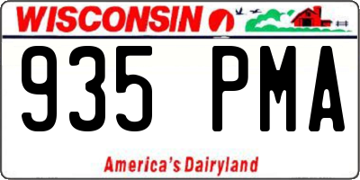 WI license plate 935PMA