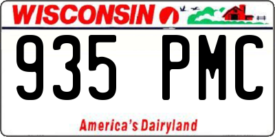 WI license plate 935PMC
