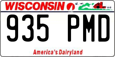 WI license plate 935PMD