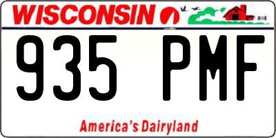WI license plate 935PMF