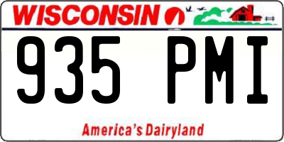 WI license plate 935PMI